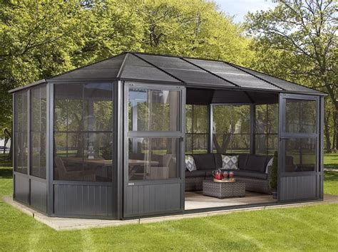 Sojag Charleston 4-Season Sunroom Kit Dark Gray with Steel Roof – The ...