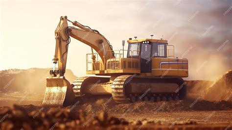 Premium AI Image | Mining equipment digging in the construction ...