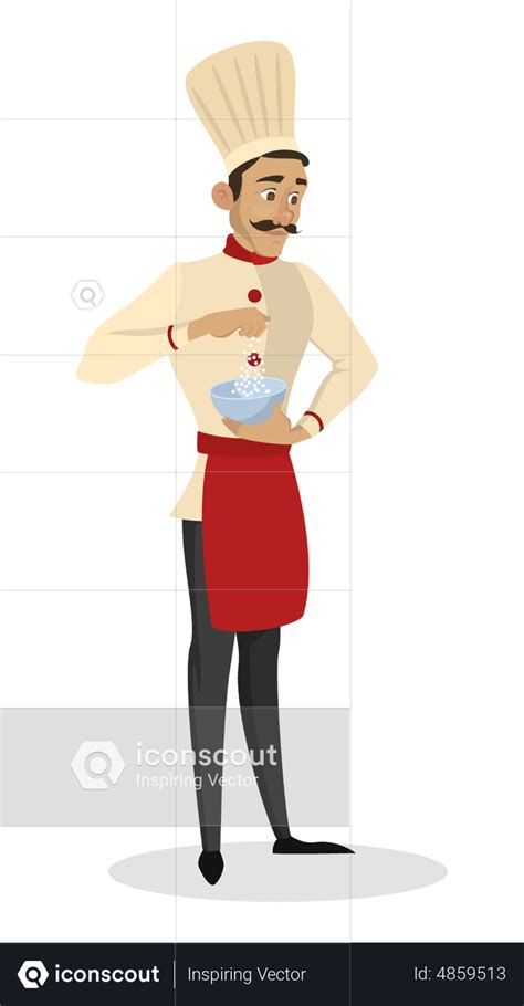 Best Premium Male chef sprinkle salt Illustration download in PNG ...