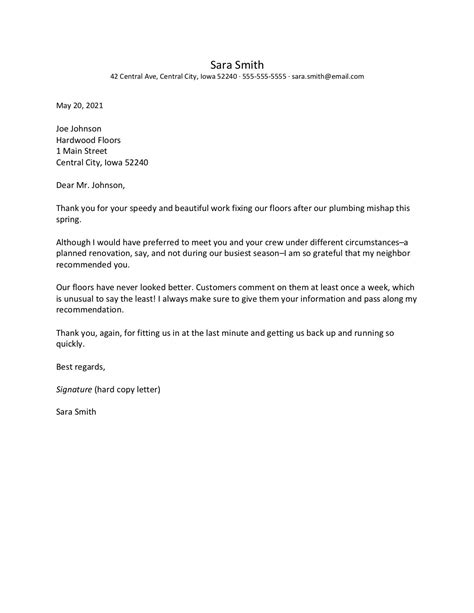 Formal Business Thank You Letter Format - Infoupdate.org