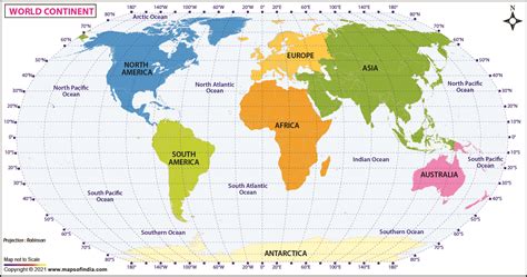 Large World Continents Map