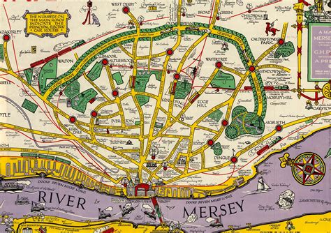 Map of Liverpool Merseyside Old Map Vintage Pictorial Map of - Etsy