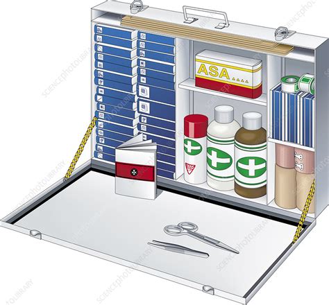 First aid kit, illustration - Stock Image - C039/1701 - Science Photo ...