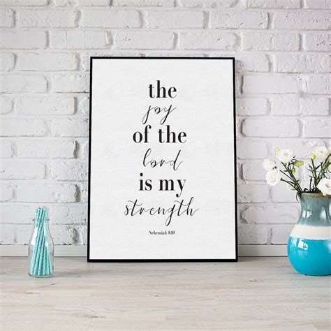 Bible Verse Wall Art Printable the Joy of the Lord Scripture | Etsy