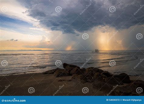 Storm clouds sea stock photo. Image of overcast, seascape - 54030372