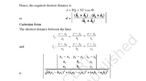 geometry - Derivation of formula for shortest distance between two skew ...