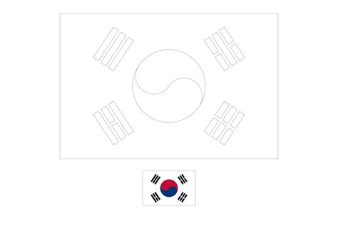 Flag of South Korea coloring page - Free coloring sheets - coloring1.com