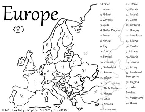 Europe Map Printable