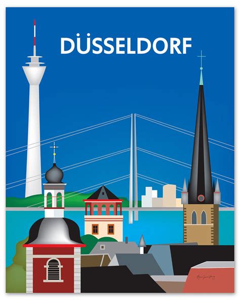 Dusseldorf Skyline Print Dusseldorf Germany Art Dusseldorf - Etsy