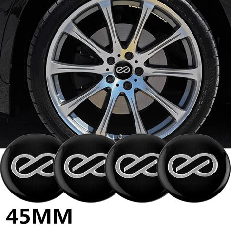 4 Pcs Glossy Black Enkei logo 45mm Wheel Center Decal Badge Car Sticker ...