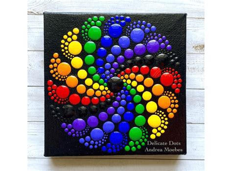 How To Make A Rainbow Inspired Mandala Art Dot Painting