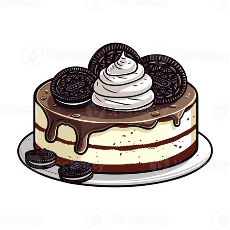 oreo cheesecake clip art illustration. Transparent backgrund. 27242984 PNG