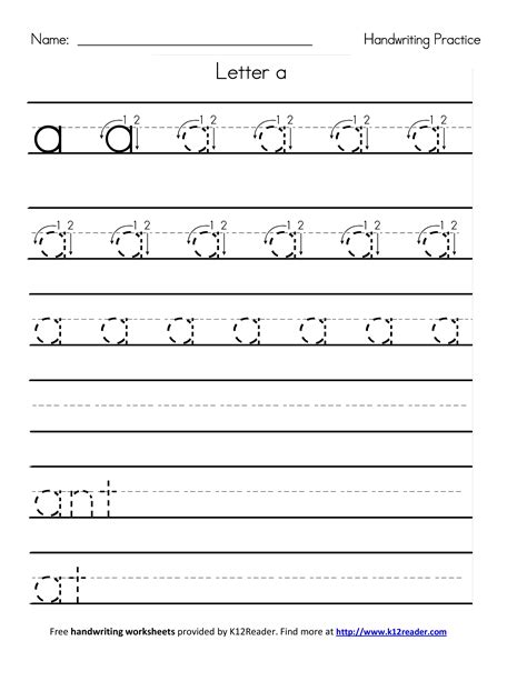 Printable Handwriting Worksheets | Templates at allbusinesstemplates.com