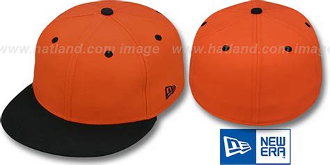 New Era 59FIFTY-BLANK 2T Orange-Black Fitted Hat at hatland.com