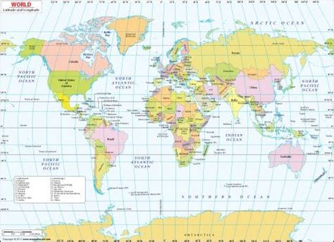 Latitude Longitude World Map With Coordinates