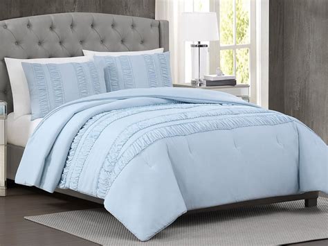 Christian Siriano New York King Size 3-Piece Comforter Set - Light Blue ...