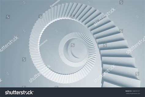 Spiral Stairs Perspective Background 3d Illustration Stock Illustration ...