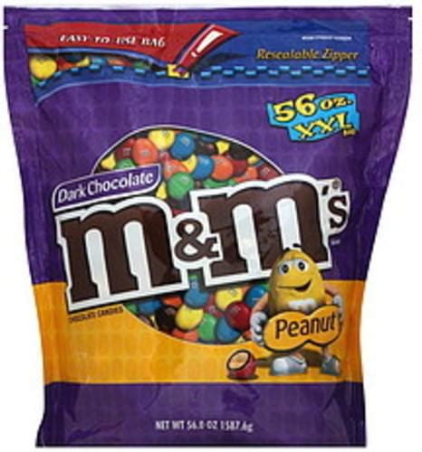 M & M Dark Chocolate, Peanut, XXL Bag Chocolate Candies - 56 oz ...