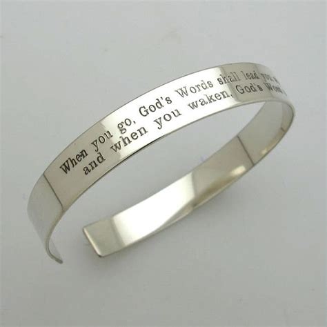 Custom Engraved Sterling Silver Cuff Bracelet, Inspirational Cuff ...