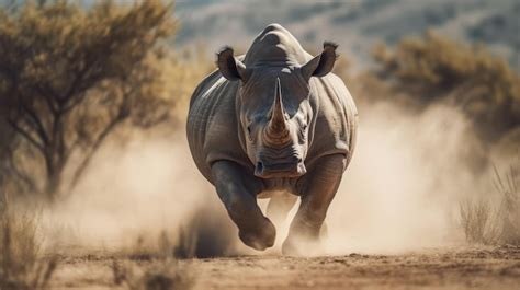 Premium AI Image | Rhinoceros Running In Ultra Hd Cinematic Quality ...