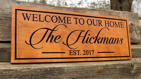 Welcome sign wood-personalized front door welcome sign-welcome