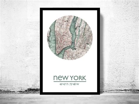 NEW YORK - city poster - city map poster print - VINTAGE MAPS AND PRINTS