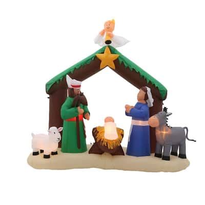 Home Accents Holiday 6 ft. H Inflatable Nativity Scene-36707 - The Home ...