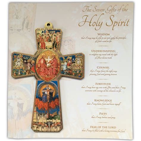 Seven Gifts Cross 13.5cm | Family Life Catholic Gifts