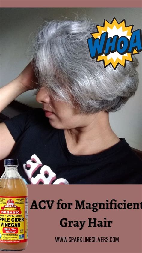 Healthy and Shiny Gray Hair: ACV Rinse | Hair color, Silver hair ...