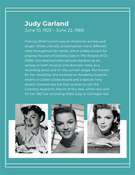 Judy Garland Biography | Biography Template