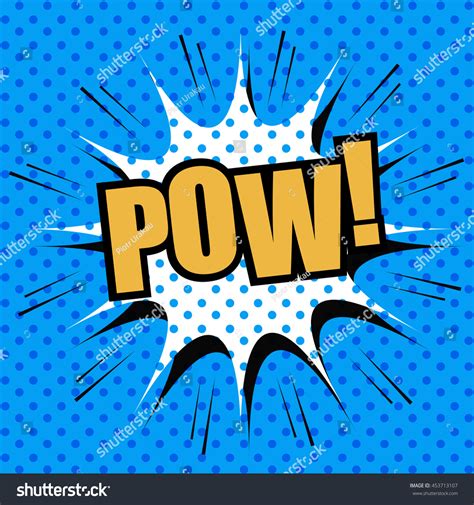 Pow Comic Cartoon Popart Style Vector Stock Vector 453713107 - Shutterstock