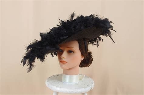 Black Feather Hat Black Feather Fascinator Black | Black fascinator ...