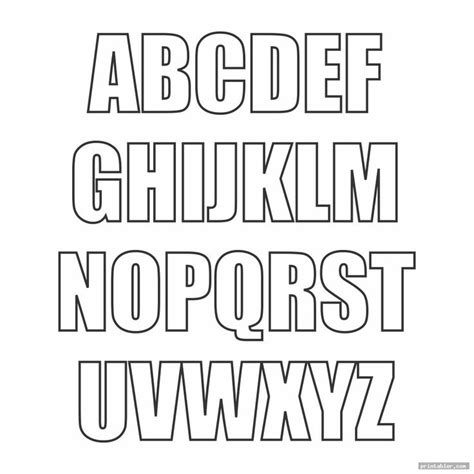 block letter font alphabet template for use - printabler.com | Block ...