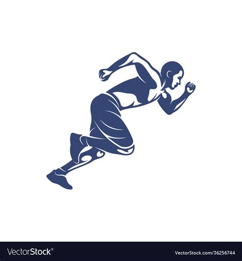 Man runner athletic logo design icon symbol Vector Image