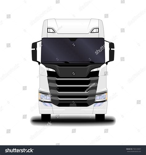 Realistic Truck Front View Stock Vector (Royalty Free) 750129457 ...