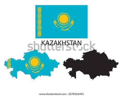 Kazakhstan Flag Map Illustration Vector Stock Vector (Royalty Free ...