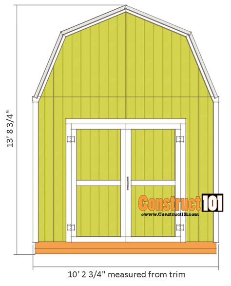 10x10 Shed Plans - Gambrel Shed - Construct101