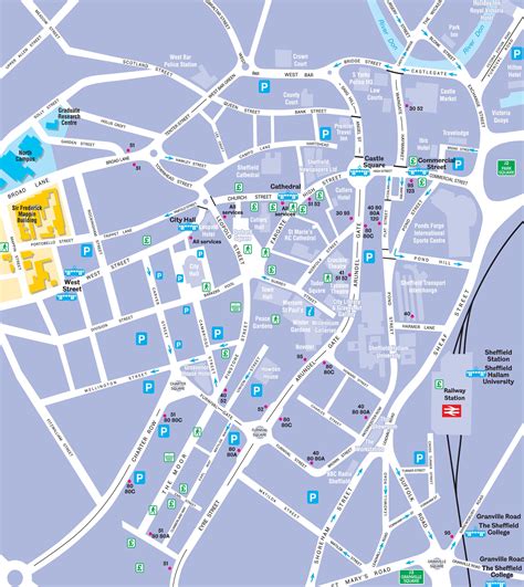 Sheffield city centre street map - Maps and travel advice - Visitors ...