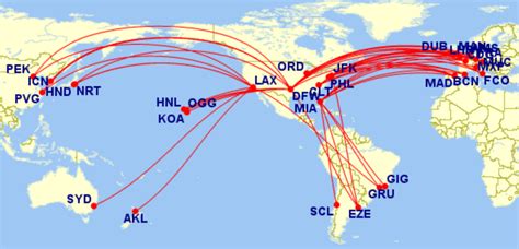 American Airlines Flight Route Map