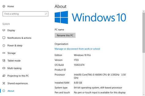 How to find computer specs windows 10