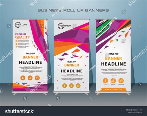 Creative Roll Banner Design Standing Banner Stock Vector (Royalty Free ...