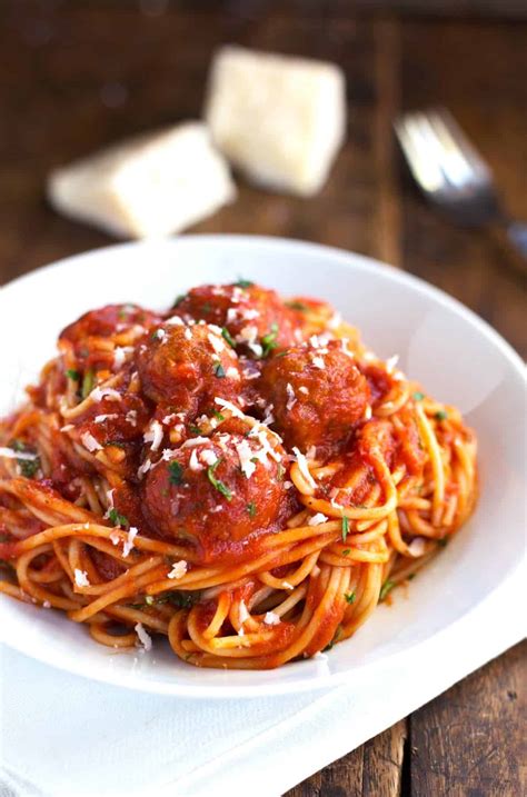 Skinny Spaghetti and Meatballs Recipe - Pinch of Yum