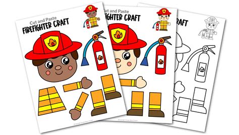 Free Printable Firefighter Craft Template | Firefighter crafts, Fireman ...