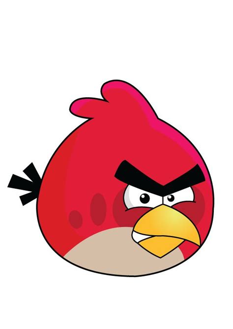 an angry red bird with big eyes