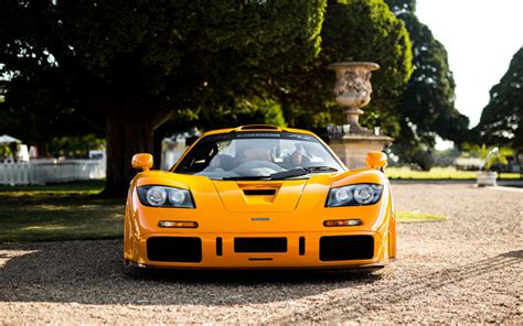 Download wallpapers McLaren F1 LM, front view, retro hypercar, orange ...