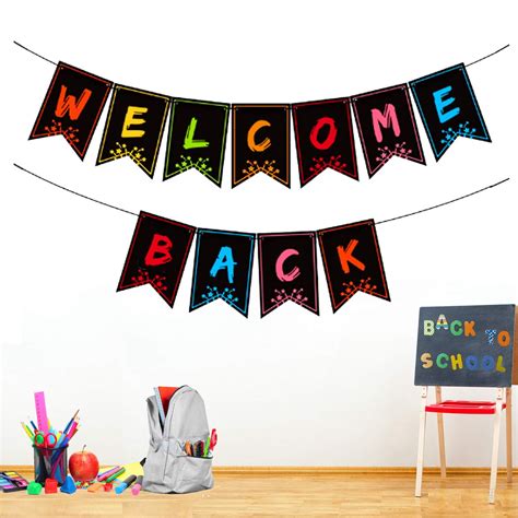 2 Pieces Back to School Banner Welcome Banner First Day of School ...