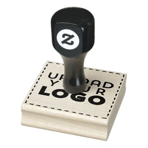 Large Square Business Logo Custom Rubber Stamp | Zazzle