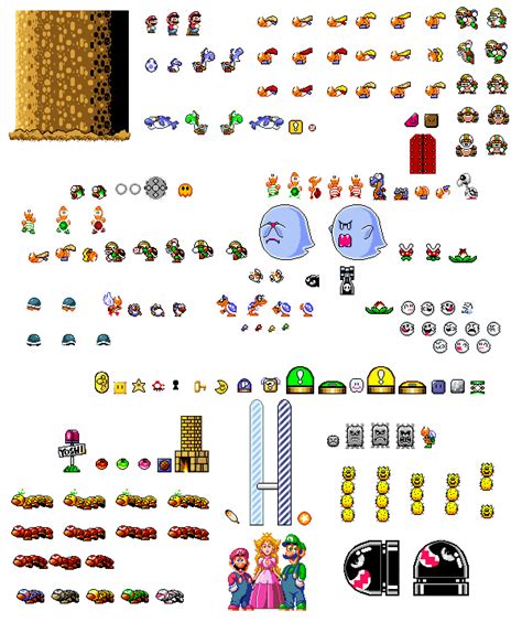 Super Mario World Sprites | Super mario world, Super mario, Paper mario ...