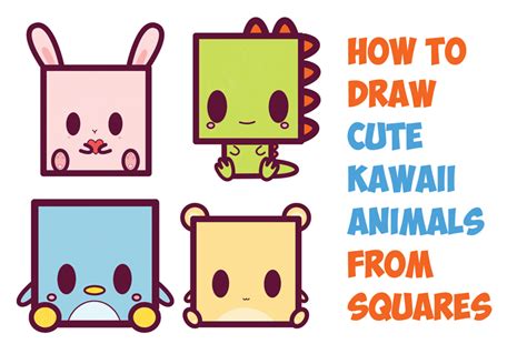 How to Draw Cute Kawaii / Chibi Cartoon Characters from the Square ...