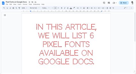 6 Pixel Perfect Fonts for That Retro Google Docs Charm